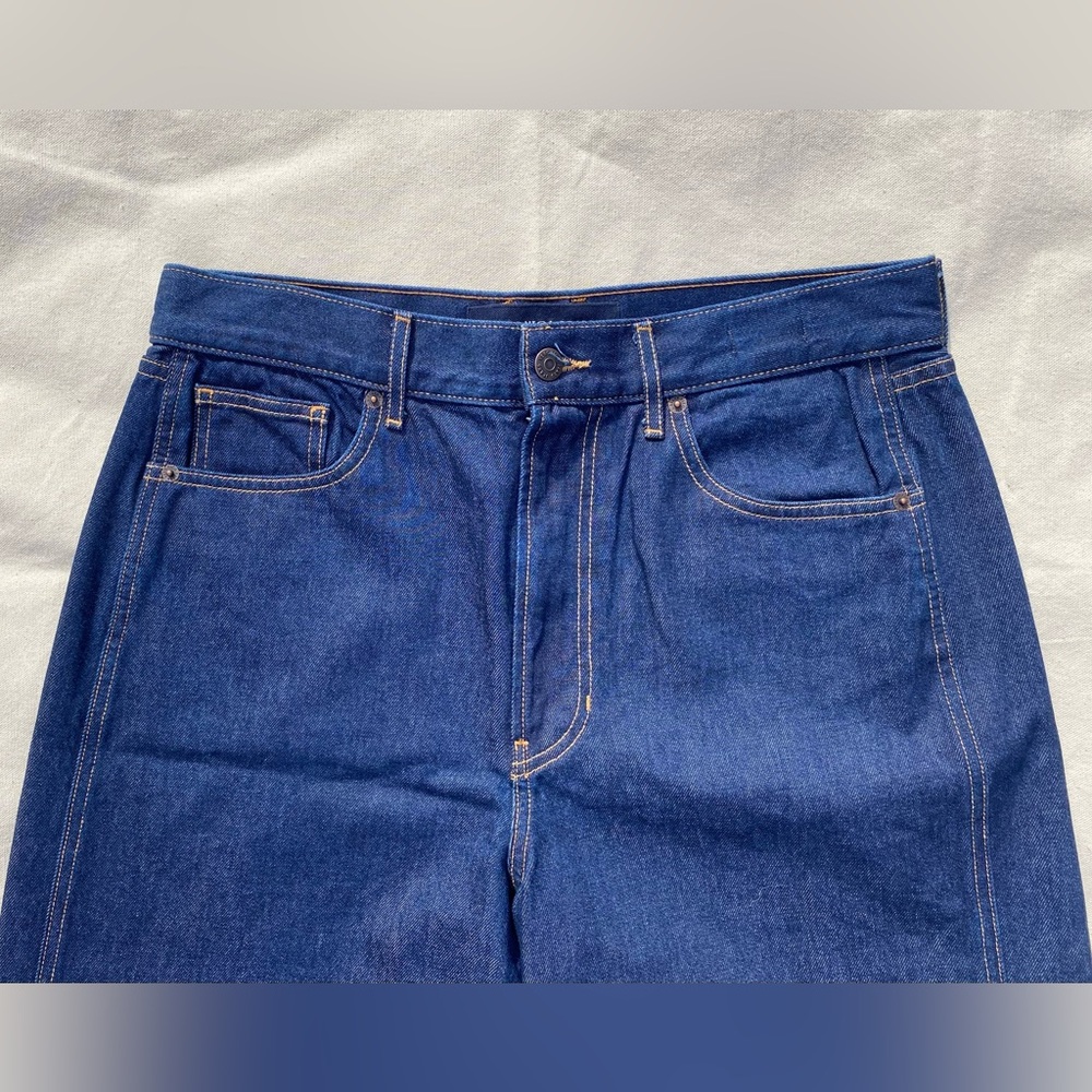 Veronica Beard Dark Blue Taylor Relaxed Fit Wide Leg Hi Rise Jeans EUC Casual - Picture 6 of 9